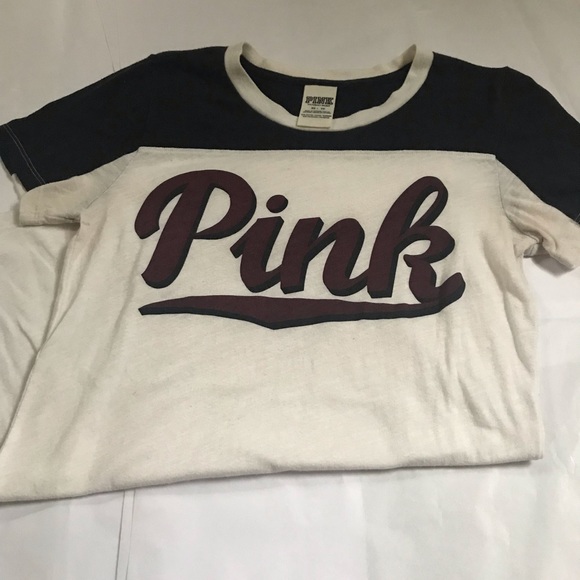 PINK Tee Shirt XS black, white and Maroon logo - Picture 2 of 5